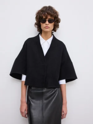 Dagmar - Short Wool Cardi Black