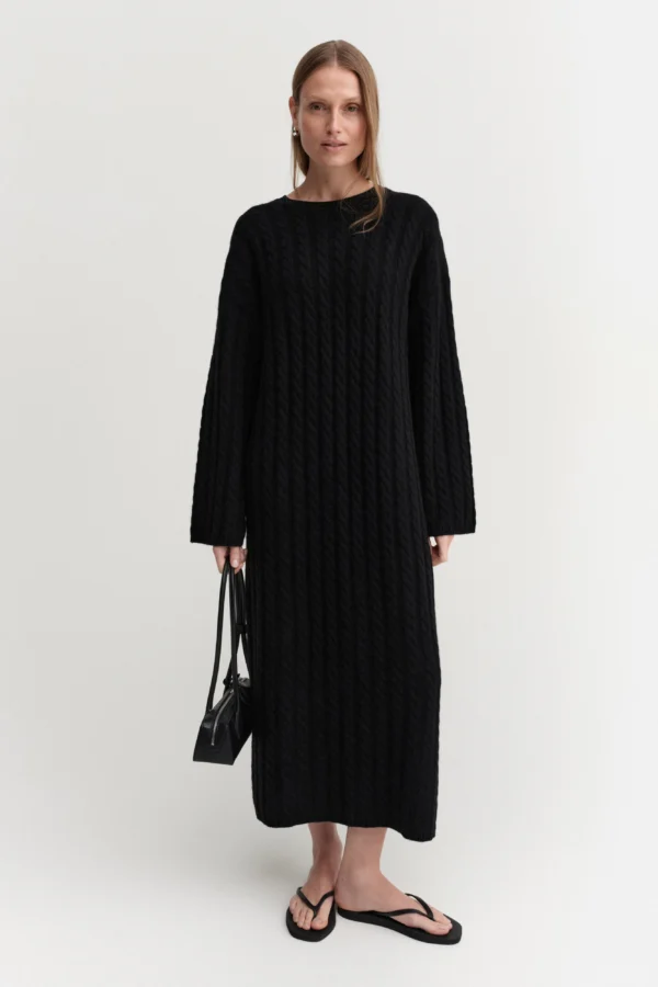 Almada Label - Noma Cable Knit Dress Black
