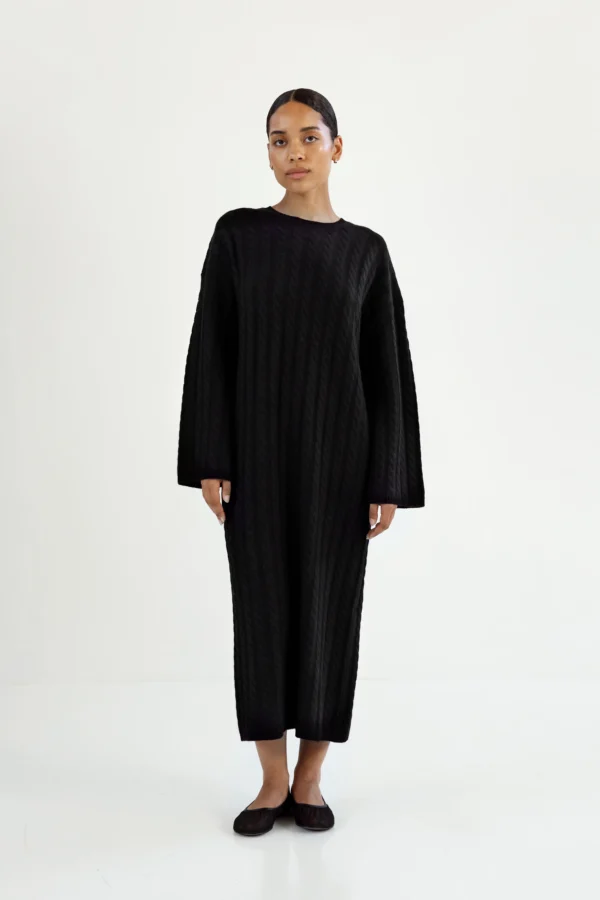 Almada Label - Noma Cable Knit Dress Black