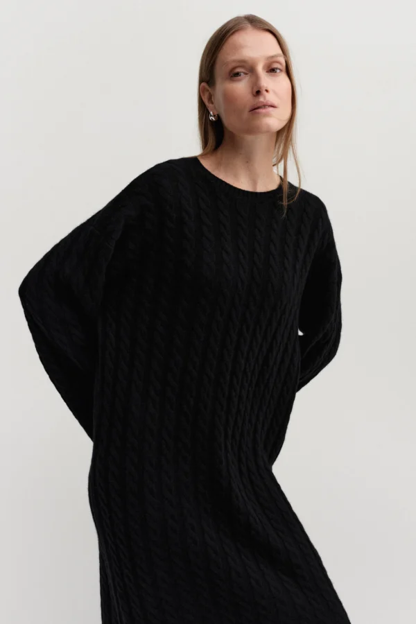 Almada Label - Noma Cable Knit Dress Black
