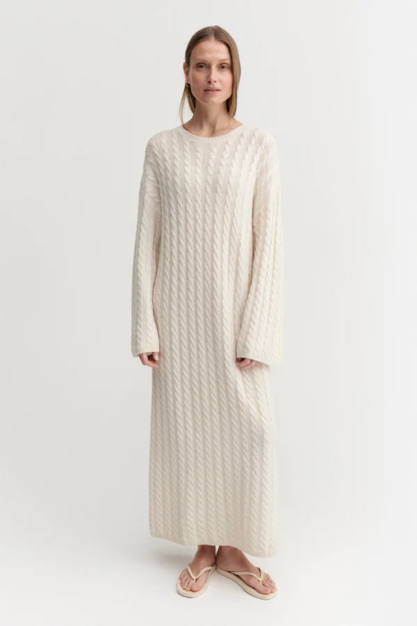Almada Label - Noma Cable Knit Dress Cream