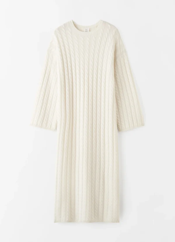 Almada Label - Noma Cable Knit Dress Cream