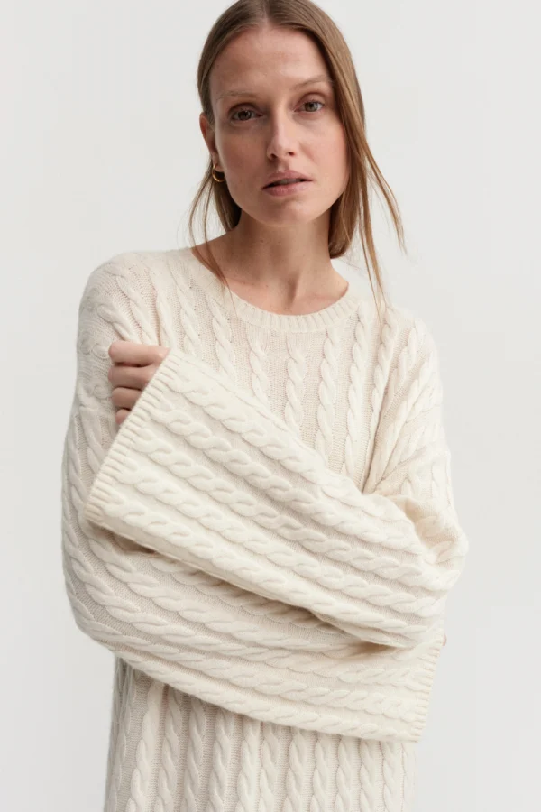 Almada Label - Noma Cable Knit Dress Cream
