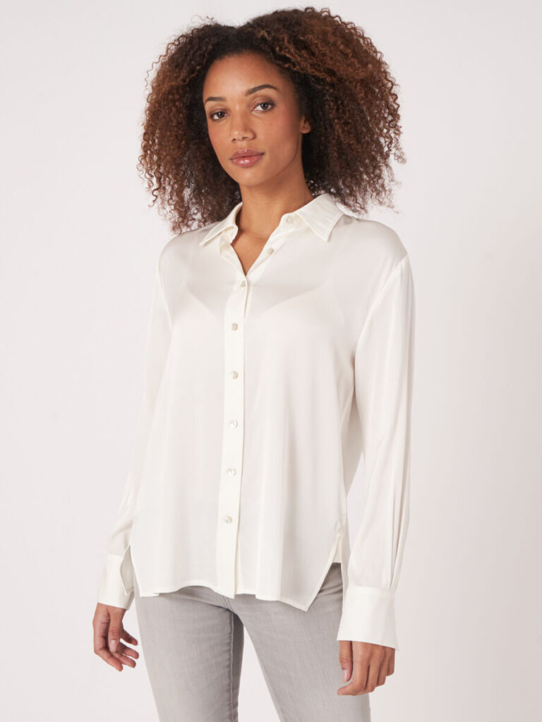 Repeat Cashmere - Silk Shirt With Side Slits