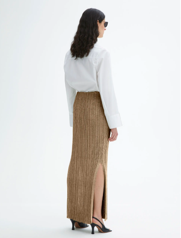 House of Dagmar Metallic Knit Skirt