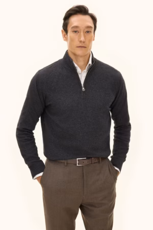 Oscar Jacobson - Patton half zip Dark Grey