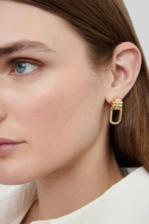 Anine Bing - Signature Link Cross Earrings