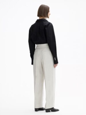 House of Dagmar - Wide suit Linen Trousers Oat