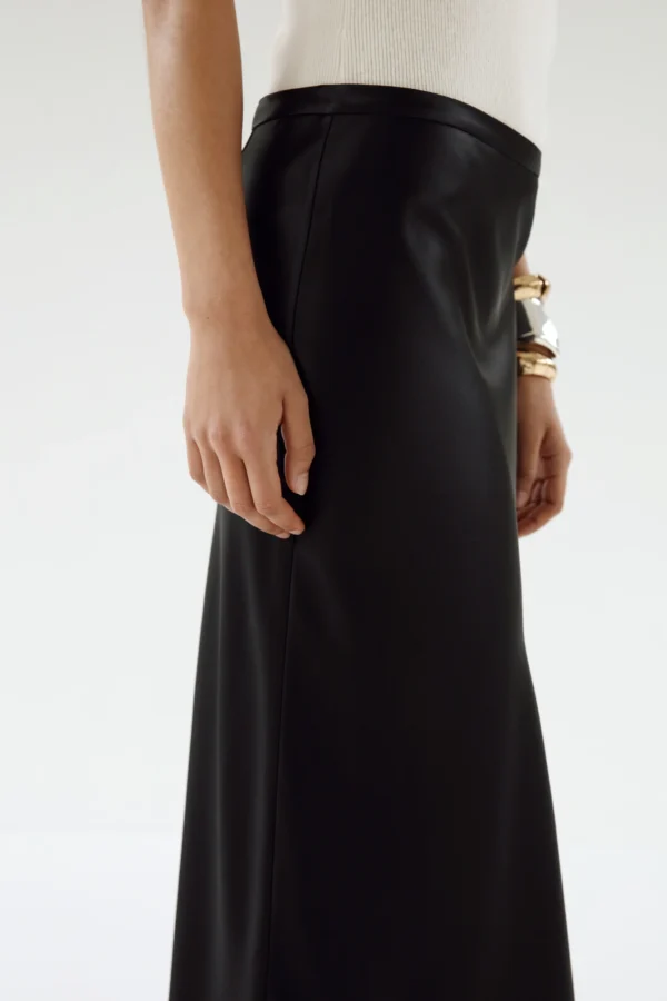 Almada Label - Eni Satin Skirt Black