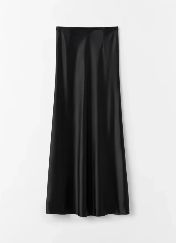 Almada Label - Eni Satin Skirt Black