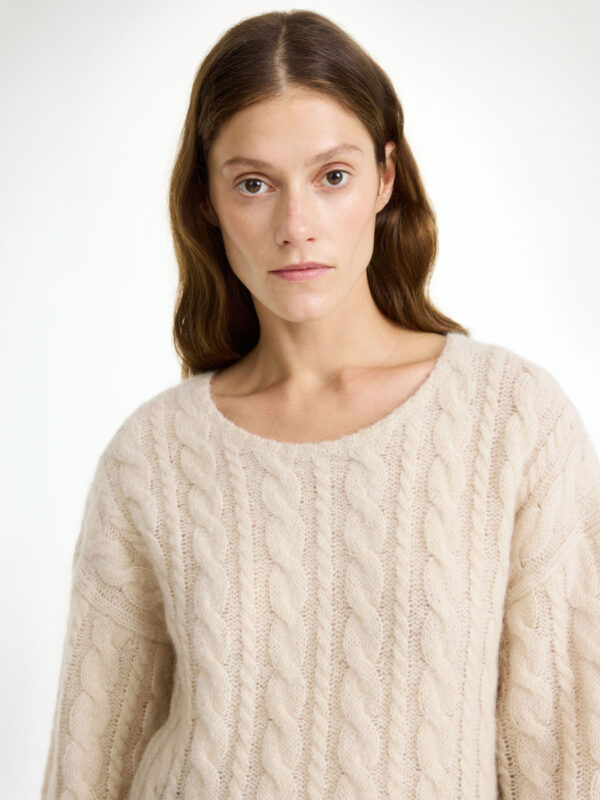 By Malene Birger - Cierra Cable-Knit Sweater Oyster Gray