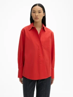 House of Dagmar - Asymmetric Shirt Red