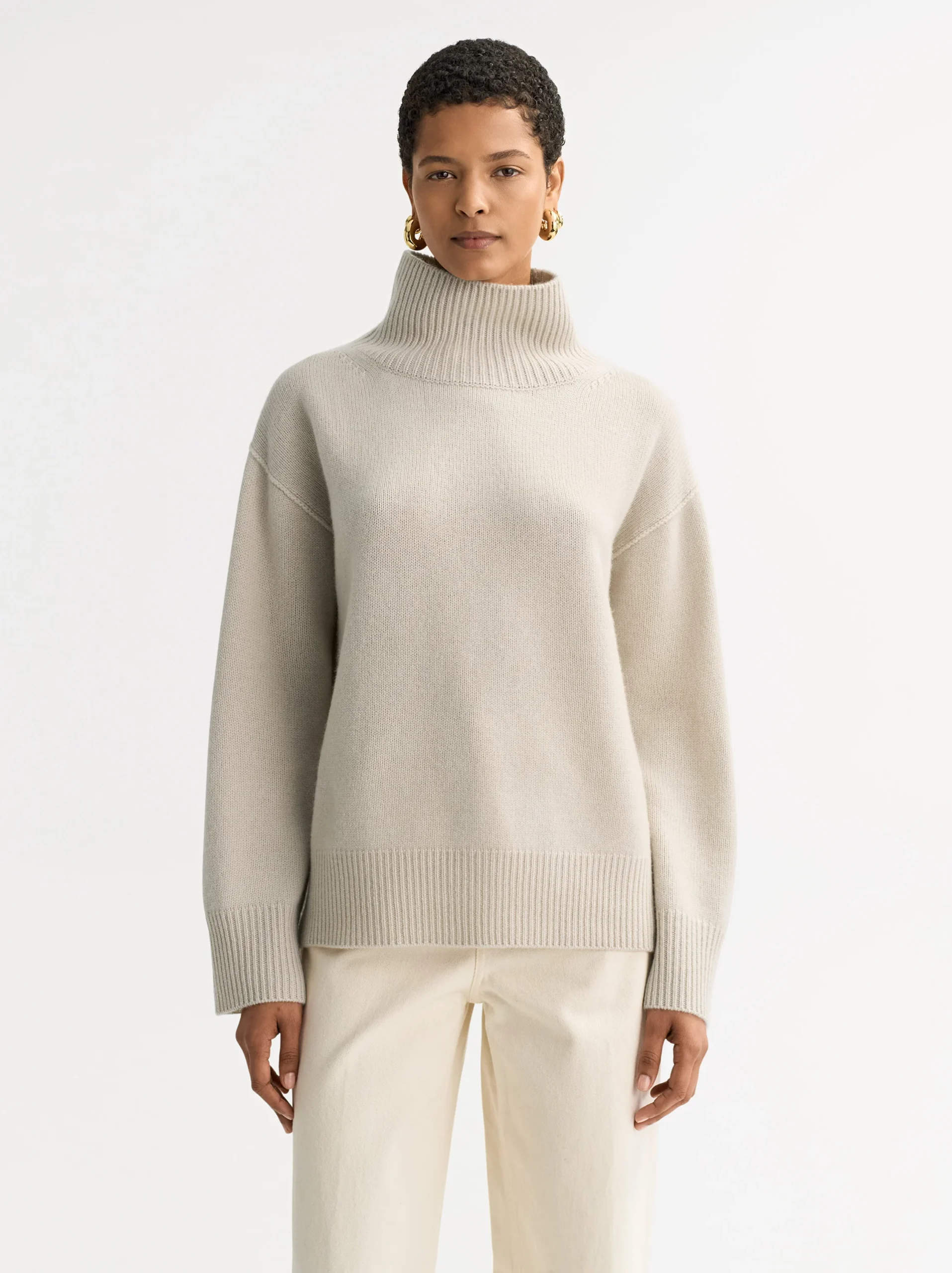 Soft Goat - Boyfriend Turtleneck Chalk