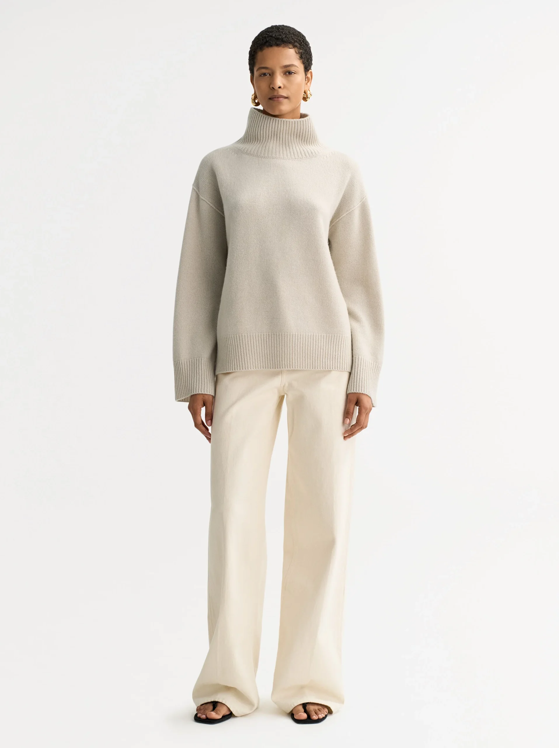 Soft Goat - Boyfriend Turtleneck Chalk