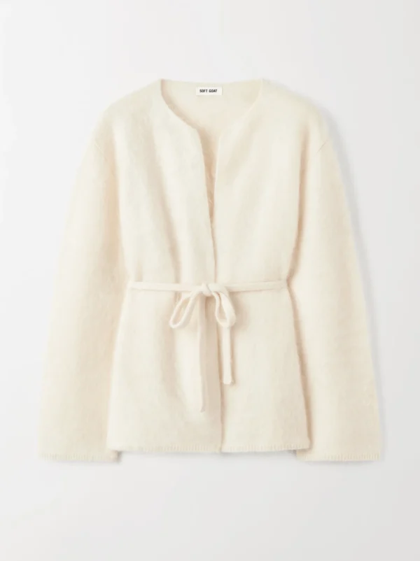 Soft Goat - Brushed Cardigan White