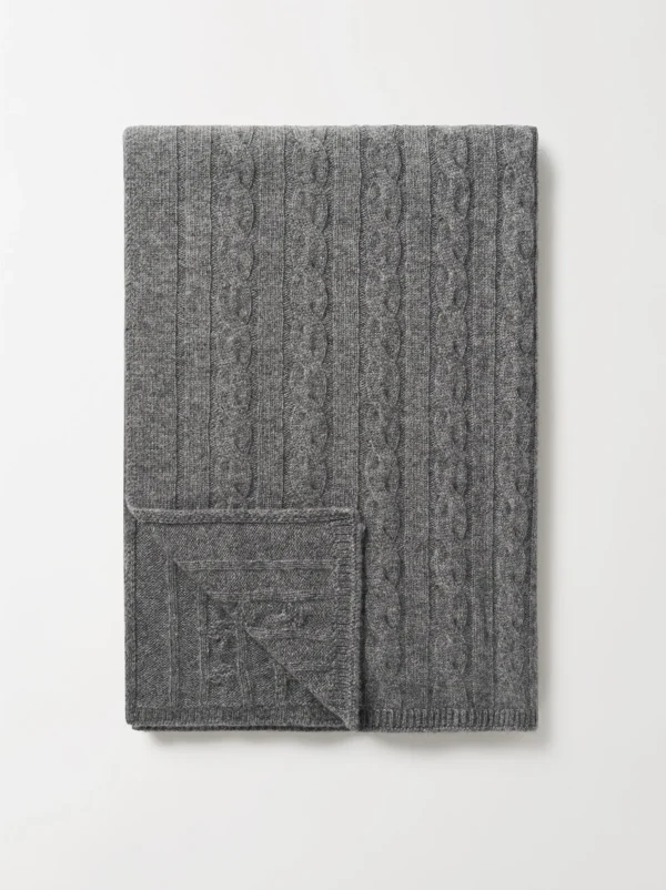 Soft Goat - Cable Knit Scarf Grey