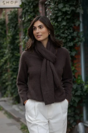 Original Story - Long Sleeved Cashmere Sweater Chocolate