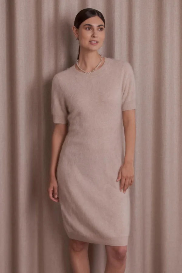 Original Story - Short Sleeved Cashmere Dress Latte