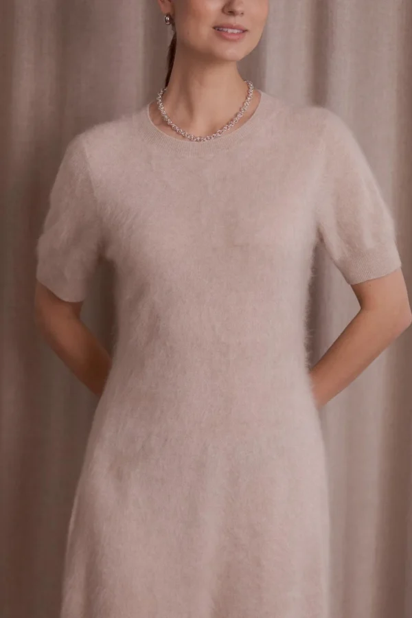 Original Story - Short Sleeved Cashmere Dress Latte