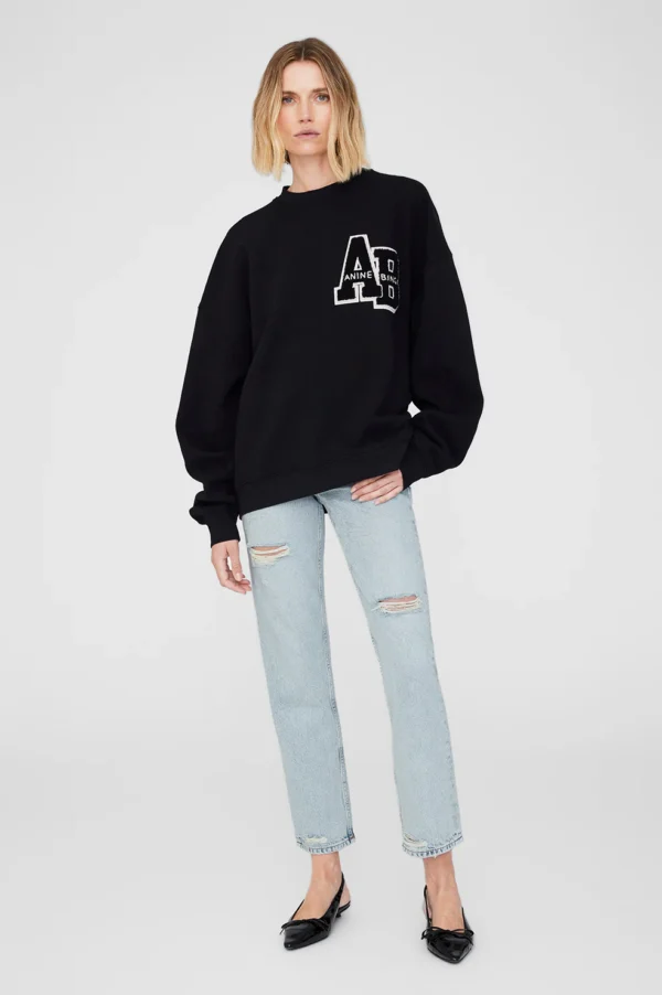 Anine Bing - Miles Oversize Sweatshirt Letterman Off White