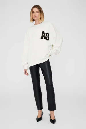 AAnine Bing - Miles Oversize Sweatshirt Letterman Off White