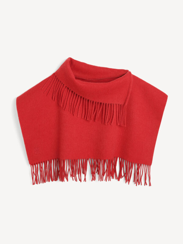 By Malene Birger - Turtla Wool Fringe Bib Dark Chili