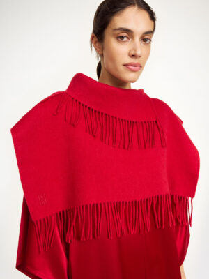 By Malene Birger - Turtla Wool Fringe Bib Dark Chili