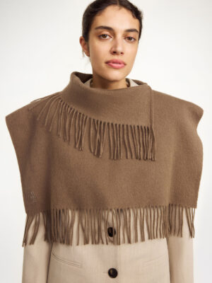 By Malene Birger - Turtla Wool Fringe Bib Light Brown