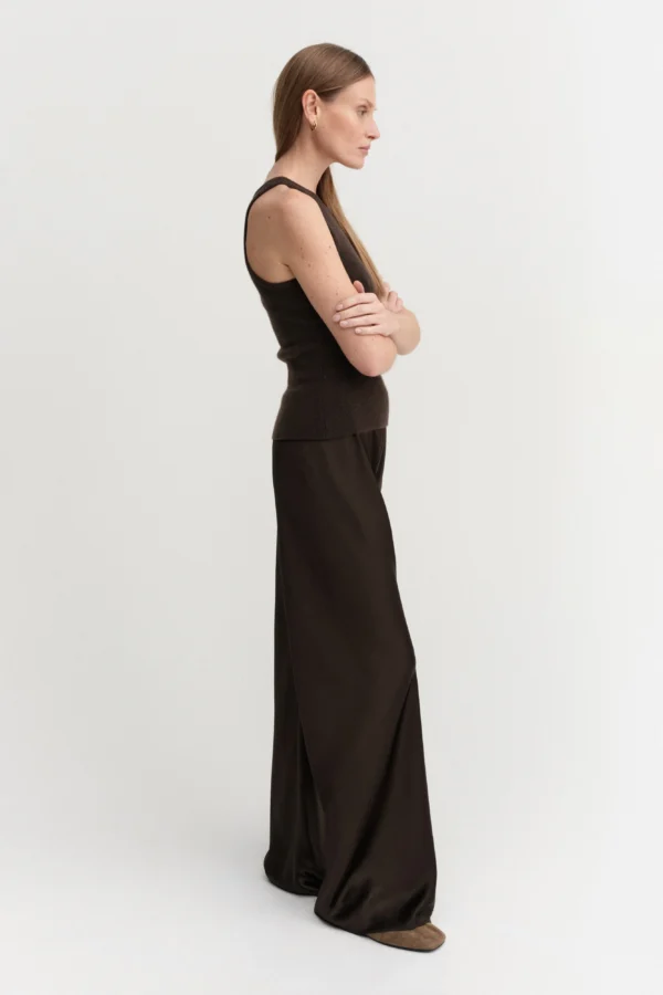 Almada Label - Bias Satin Pants Chocolate