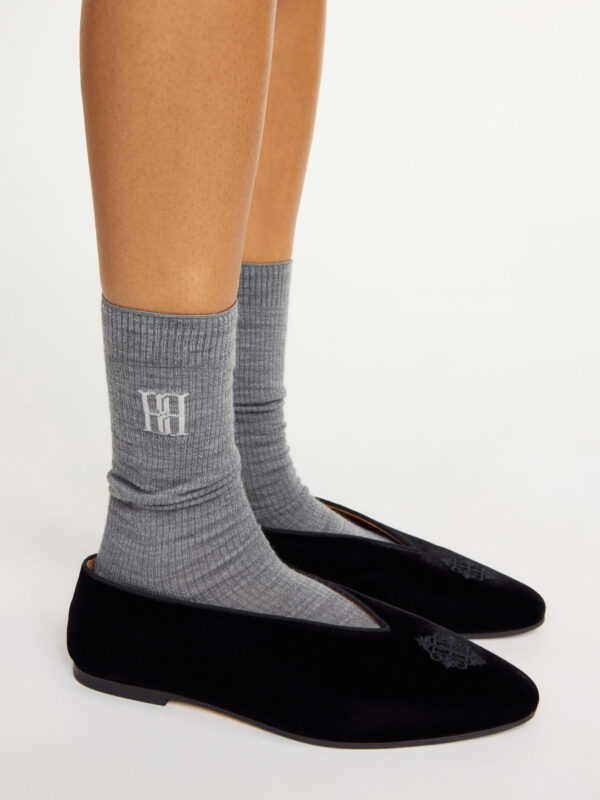 By Malene Birger - Leiano Wool-Blend Socks Grey Melange