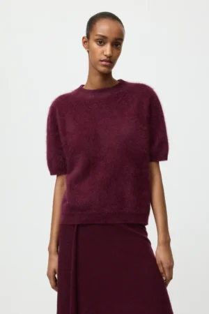Soft Goat - Brushed Short Sleeve Bordeaux