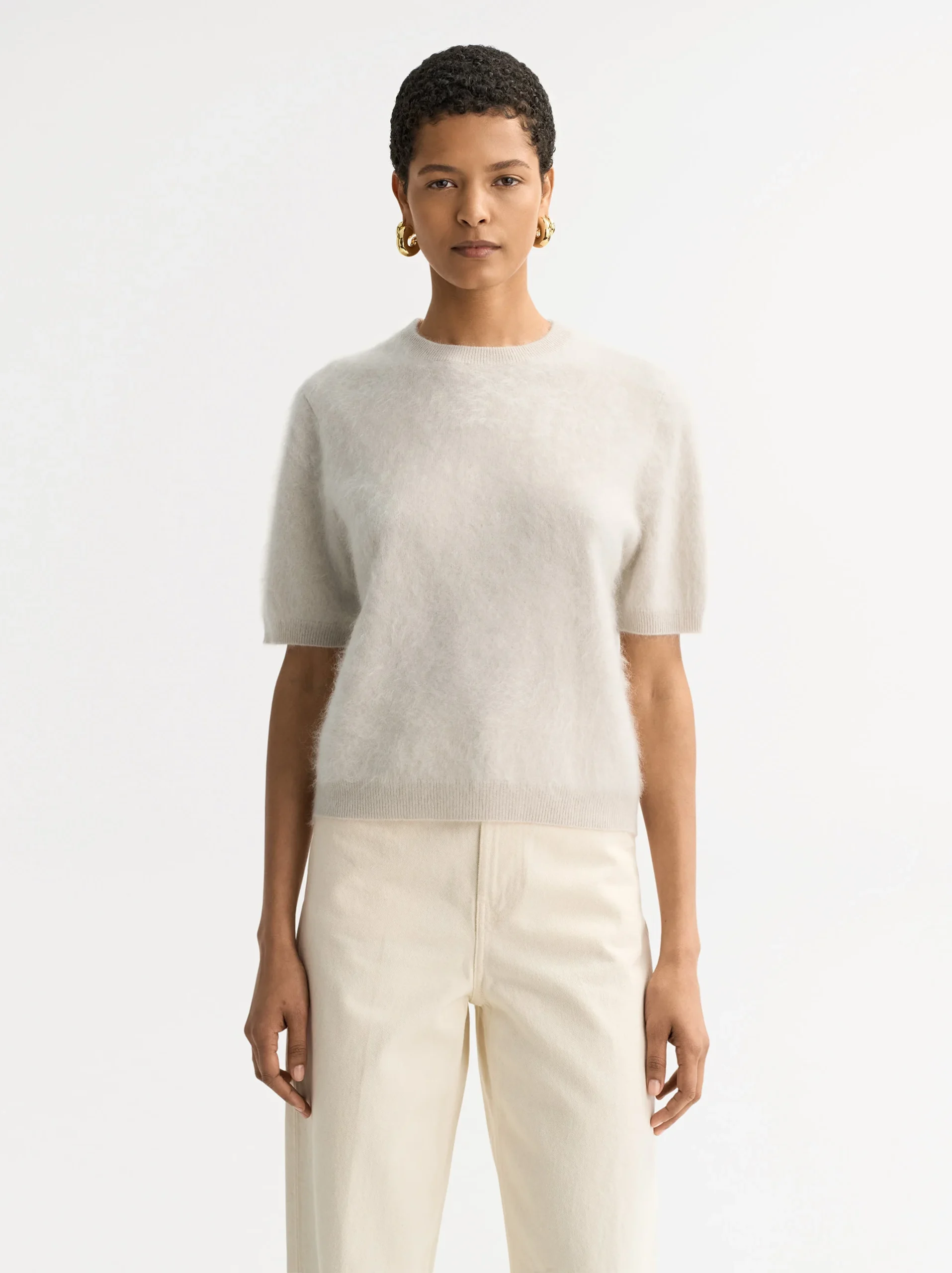 Soft Goat - Brushed Short Sleeve Chalk