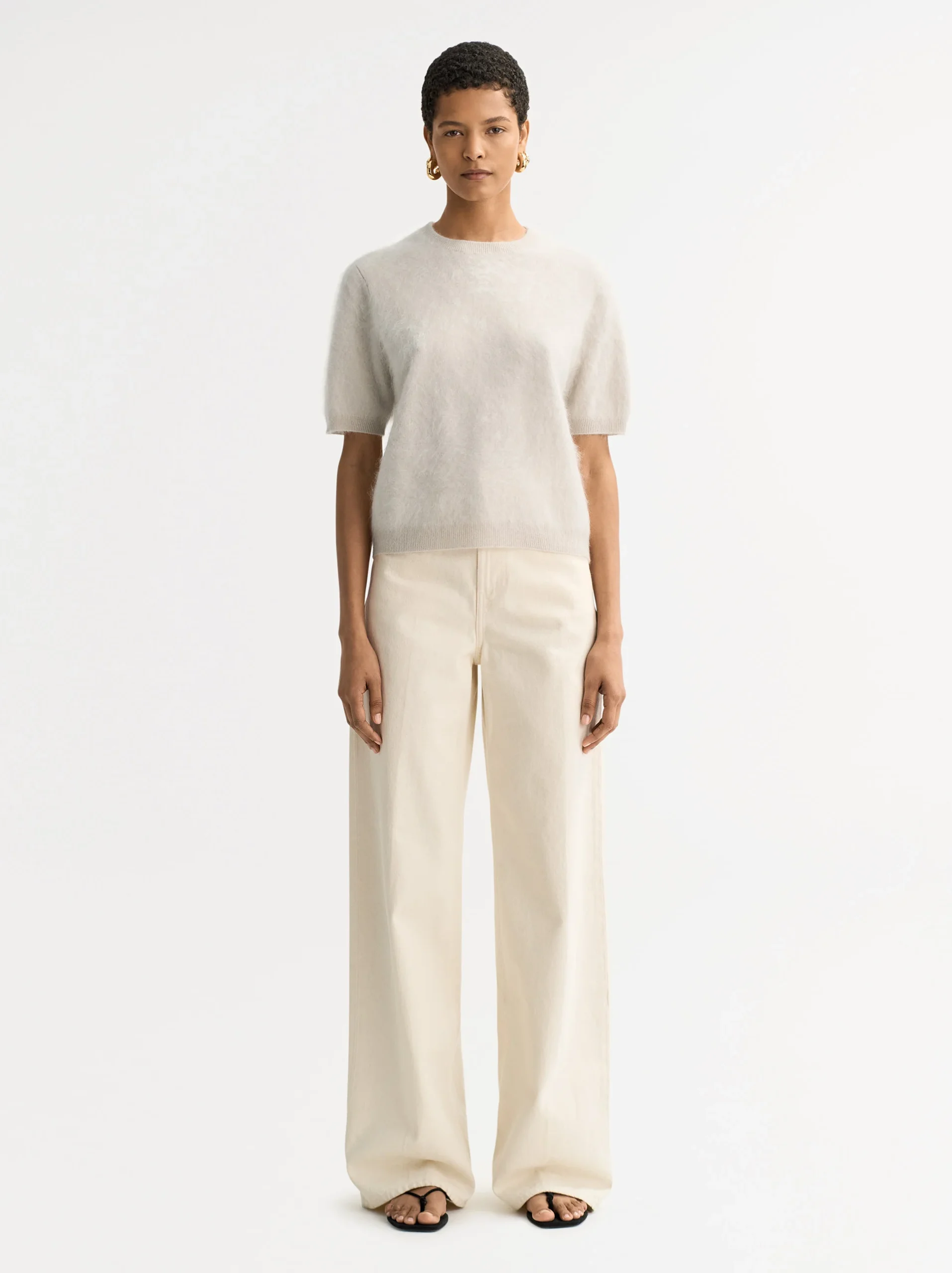 Soft Goat - Brushed Short Sleeve Chalk