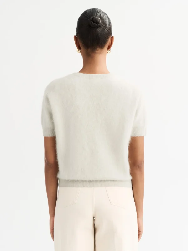 Soft Goat - Short Sleeve Cashmere Cardigan Chalk