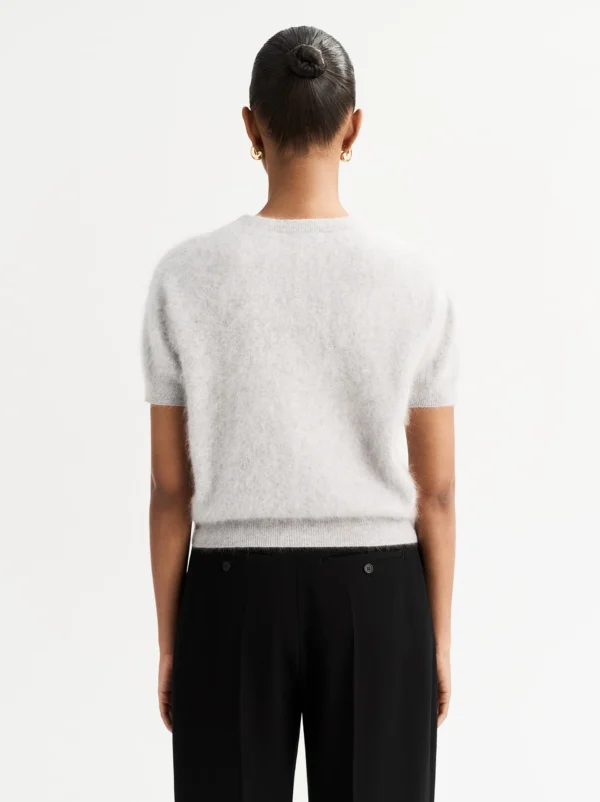 Soft Goat - Short Sleeve Cashmere Cardigan Light Grey