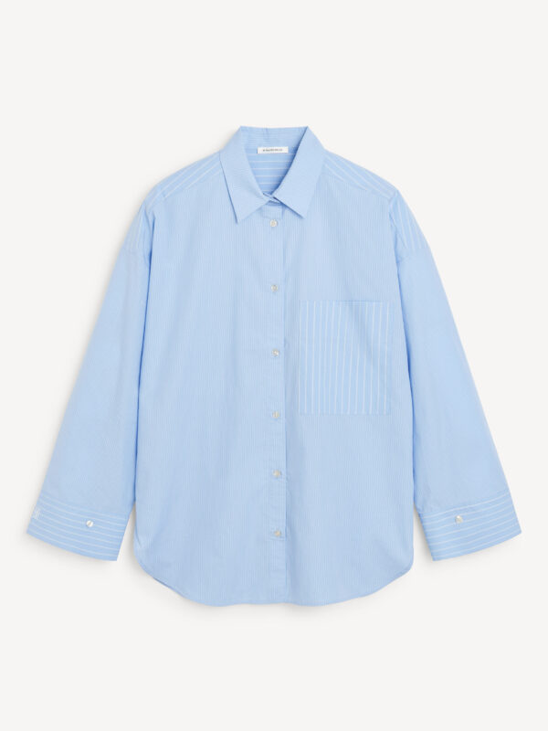 By Malene Birger - Derris Organic Cotton Shirt Blue Iris Stripe Small