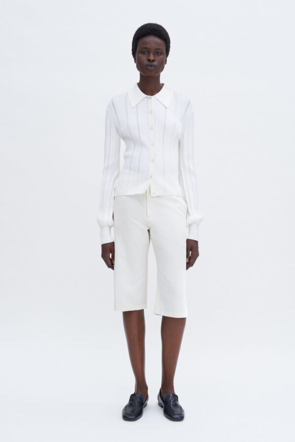 Filippa K - Braid Knit Cardigan Pearl White