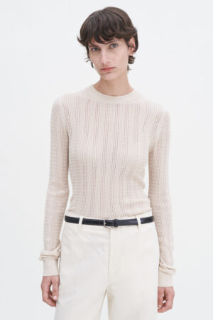 Filippa K - Lace Knit Top Light Beige