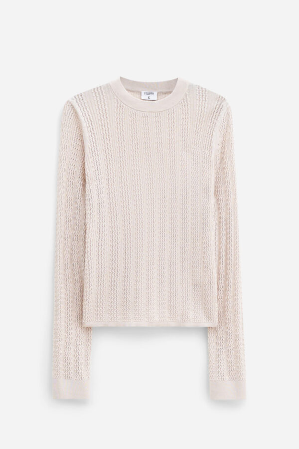 Filippa K - Lace Knit Top Light Beige