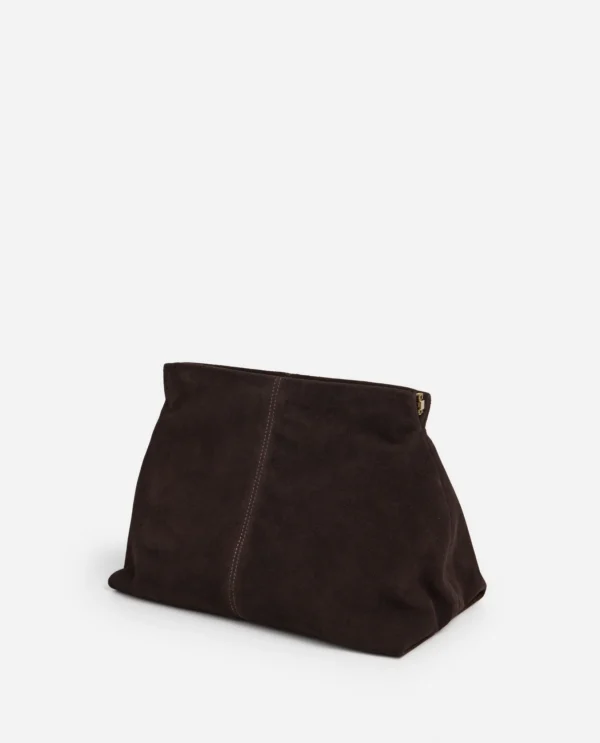 Flattered - Clay Clutch Suede Chocolate