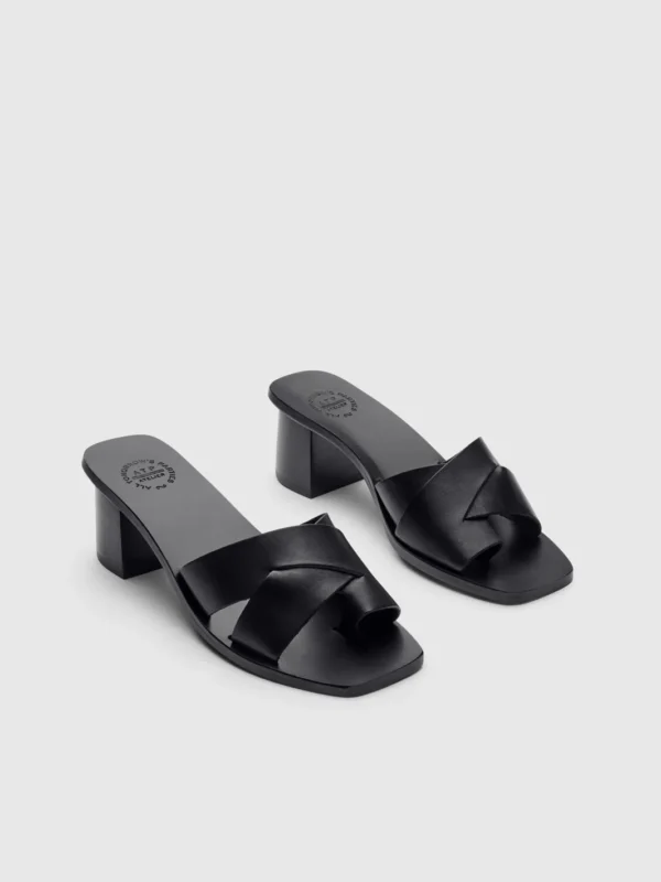 ATP Atelier - Arcole Leather Heeled Sandals Black