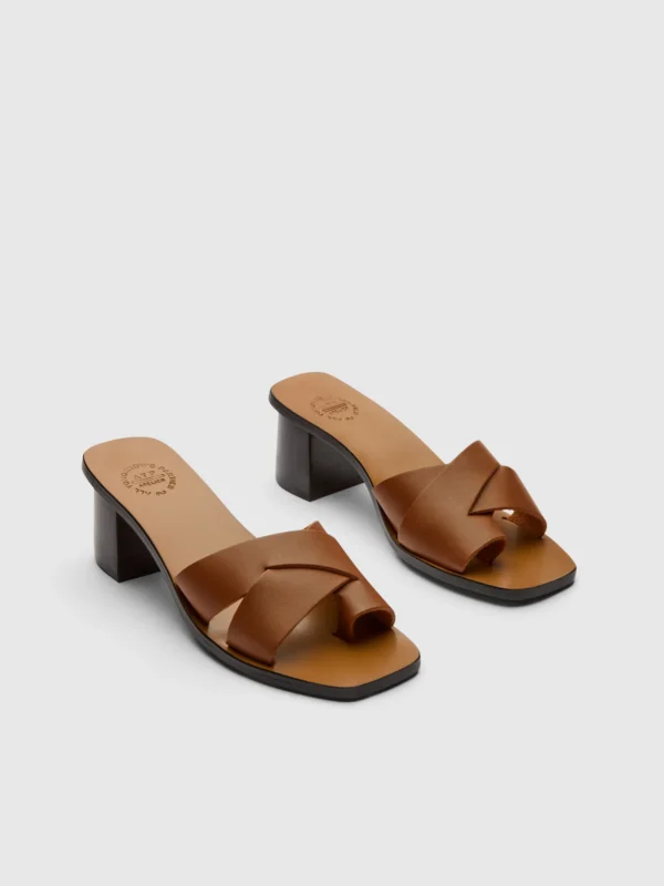 ATP Atelier - Arcole Leather Heeled Sandals Cannella