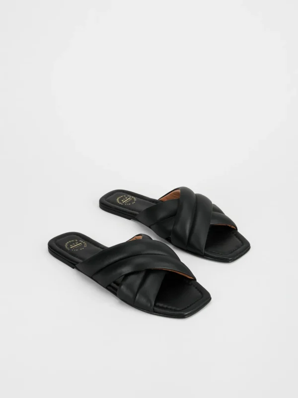 ATP Atelier - Cotti Nappa Flat Sandals Black