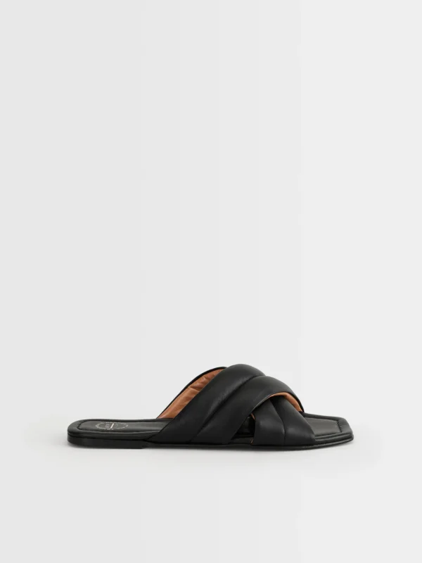 ATP Atelier - Cotti Nappa Flat Sandals Black