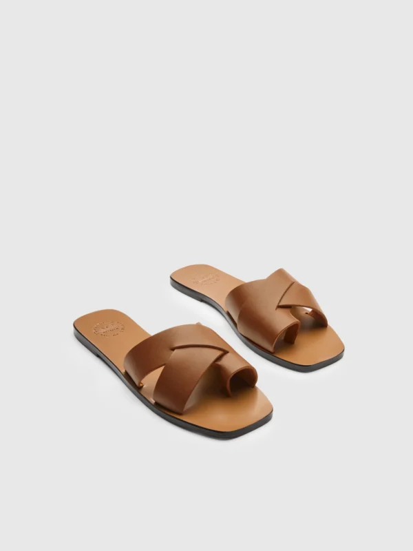 ATP Atelier - Fonte Leather Flat Sandals Cannella