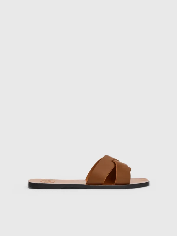 ATP Atelier - Fonte Leather Flat Sandals Cannella