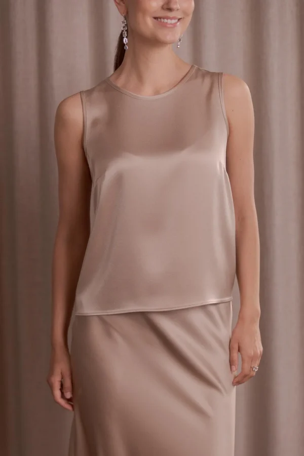Original Story - Sleeveless Satin Top Latte
