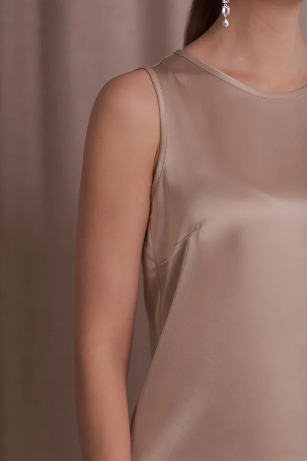 Original Story - Sleeveless Satin Top Latte