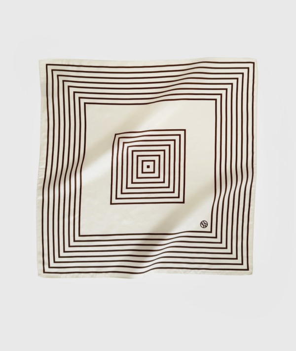 Le Scarf - Striped Scarf Cream & Mocha Mousse