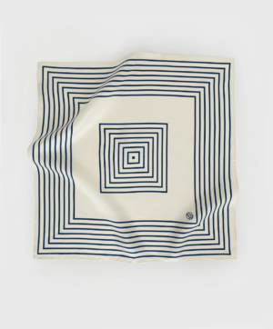 Le Scarf - Striped Scarf 50 cm Cream & Navy